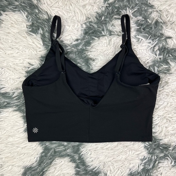 Athleta Women's 2-in-1 Crop Top Size Small Black V-Neck - Picture 4 of 8
